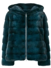 Liska Chunky Fur Jacket In Blue