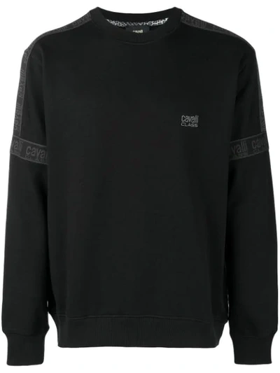 Cavalli Class Sweatshirt Mit Aufgesticktem Logo In Black