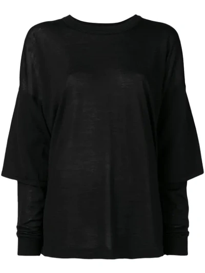 08sircus Fine Knit Layered Sweater In Black