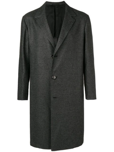 Kiton Classic Buttoned Coat In Black