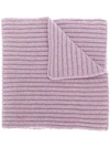 Pringle Of Scotland Crossover Rib Knit Scarf In Purple