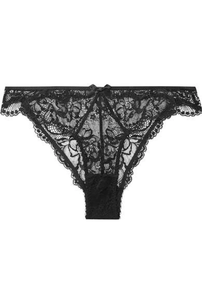 Agent Provocateur Carmella Leavers Lace And Stretch-mesh Briefs In Black