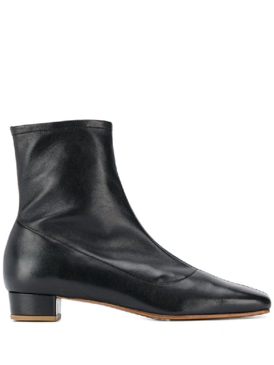 By Far Square-toe Ankle-length Boots In Black