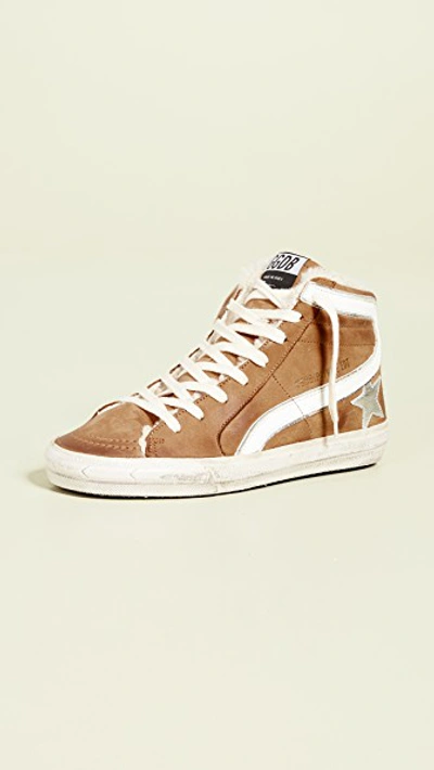 Golden Goose Slide Sneakers In Cognac/white/cream ModeSens