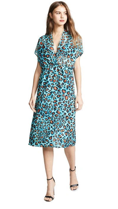 Loyd/ford Electric Leopard Dress In Blue Leopard
