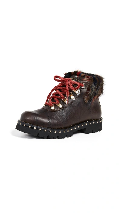 Montelliana Nawra Hiker Boots In Dark Brown/black