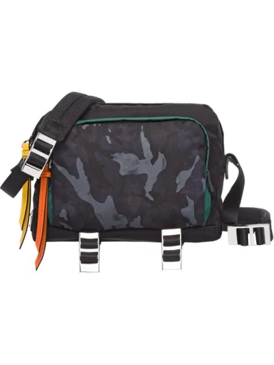 Prada Camouflage Messenger Bag In Black