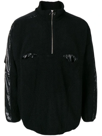Cmmn Swdn Furry Sweatshirt In Black