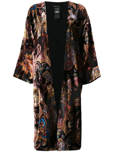 Etro Paisley Print Kimono - Black