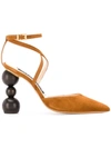 Jacquemus 105mm Les Chaussures Camil Suede Pumps In Brown