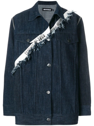 House Of Holland Taped Oversized Denim Jacket - Blue