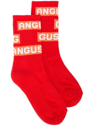 Angus Chiang Graphic Socks In Red