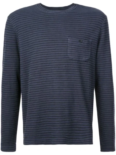 Michael Bastian Striped Crewneck Top - Black