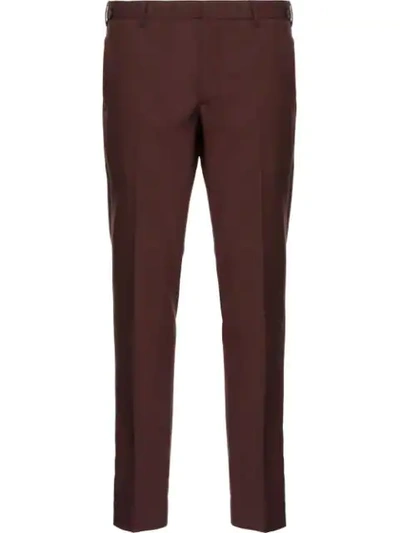 Prada Wool And Mohair Trousers - Red