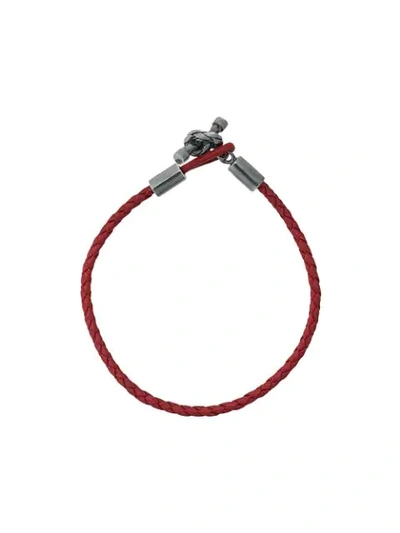 Bottega Veneta Braided Bracelet In 6411 -china Red