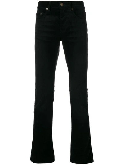 Saint Laurent Slim Fit Corduroy Trousers - Black