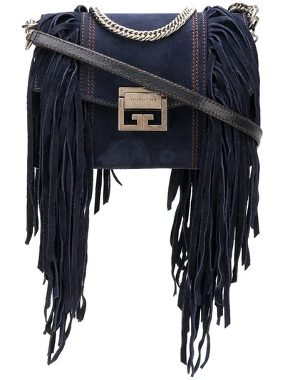 Givenchy Fringes Small Gv3 Bag In Blue