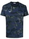 Valentino Rockstud Camouflage T In Blue