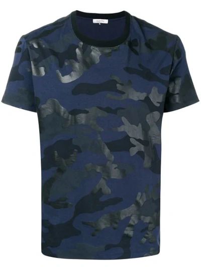 Valentino Rockstud Camouflage T In Blue