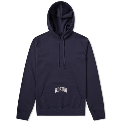 Adsum Washed Collegiate Popover Hoody In Blue