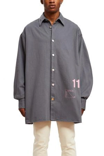 は*み様 RAF SIMONS AW18/19 Denim Shirt Grey Raf Simons Opening Ceremony Denim Easy Fit Shirt In Grey | ModeSens
