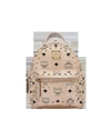 Mcm Stark Bebe Boo Backpack In Studded Outline Visetos In Beige