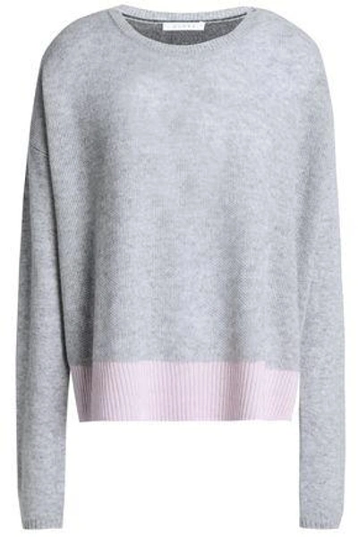 Duffy Woman Color-block Cashmere Sweater Gray