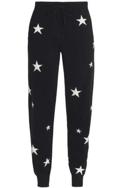 Chinti & Parker Star Intarsia Cashmere Track Pants In Black
