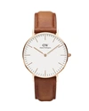 Daniel Wellington Classic Durham Leather Strap Watch, 40mm In Rose Gold/tan