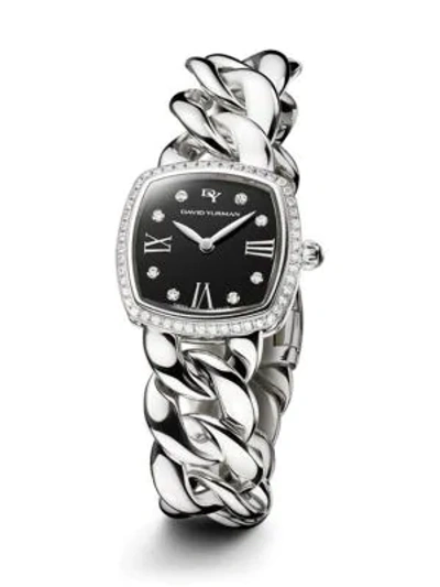 David Yurman Albion 23mm Stainless Steel Quartz Watch With Diamonds In Silver