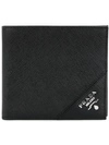 Prada Logo-plaque Folding Wallet In Black