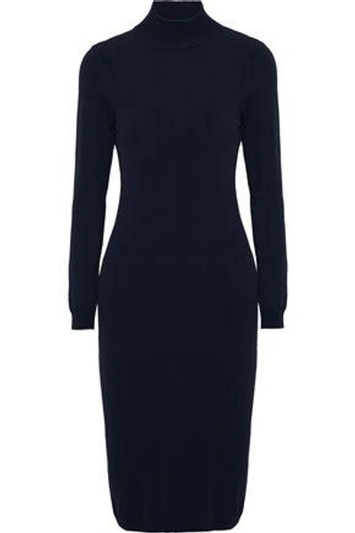 Autumn Cashmere Woman Cutout Stretch-knit Dress Midnight Blue