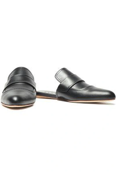 Marni Leather Slippers In Black