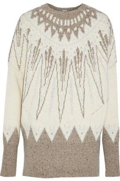 Adam Lippes Woman Merino Wool And Cashmere-blend Jacquard Sweater Cream