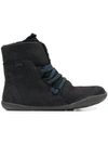 Camper Fuzzy Ankle Boots In Black