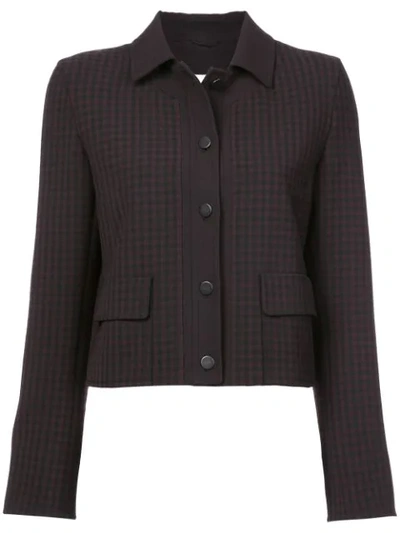 Akris Punto Checked Fitted Jacket - Black