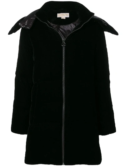 Michael Michael Kors Velvet Puffer Coat - Black