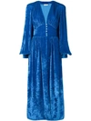 Attico Crushed-velvet Robe In Blue