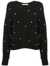 Alice And Olivia Gleeson Metal Ball Pullover In Black