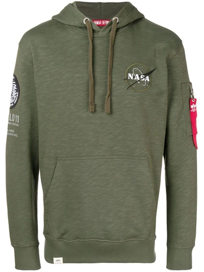 Alpha Industries Apollo 11 Hoodie In Green