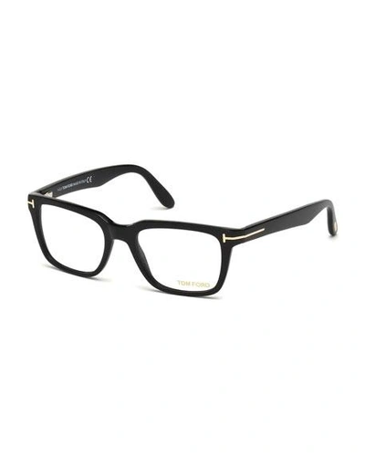 Tom Ford Square Acetate Optical Glasses In Black