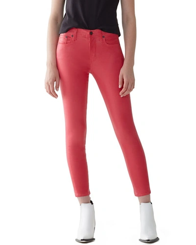 Agolde Sophie High-rise Skinny Cropped Leatherette Jeans In Dark Pink