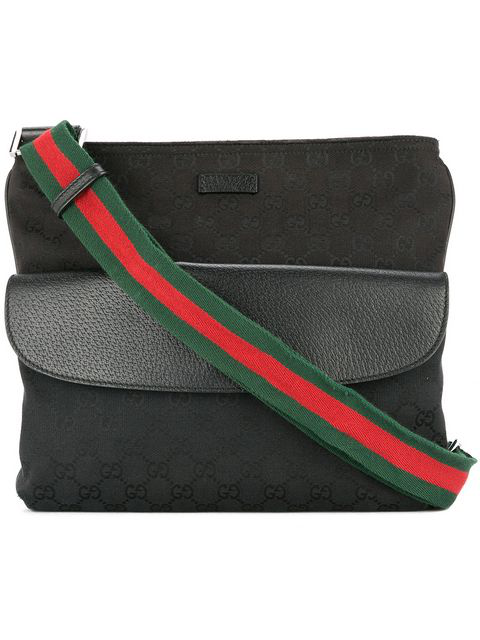 Pre-Owned Gucci Shelly Line Gg Shoulder Bag In Black | ModeSens