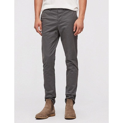 Allsaints Park Slim-fit Stretch-cotton Chinos In Slate Blue