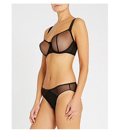 Aubade Comfort Half-cup Mesh Bra In Noir