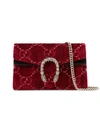 Gucci Dionysus Gg Velvet Small Shoulder Bag In Red