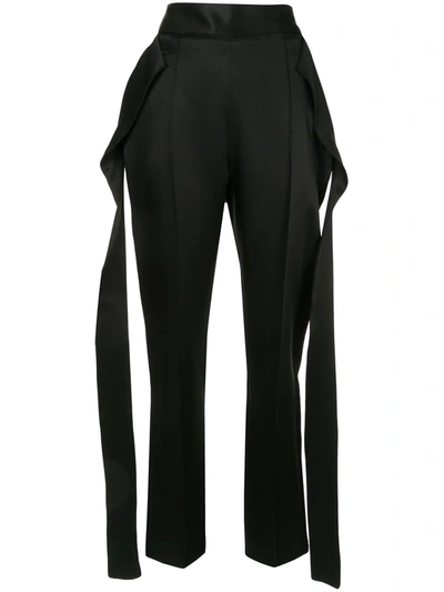 Maticevski Stride Satin Pencil Trousers In Black