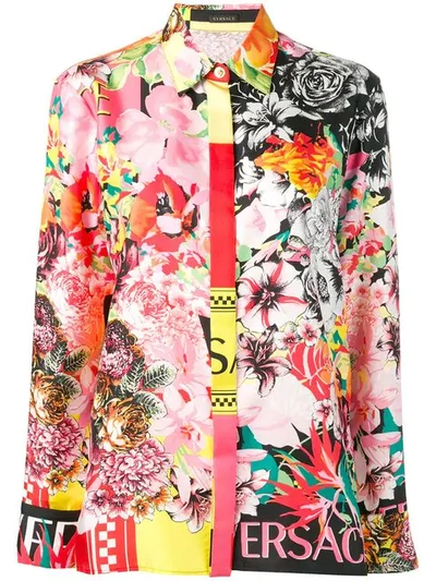 Versace Floral Print Blouse Multicolor In A7000 Multicolor