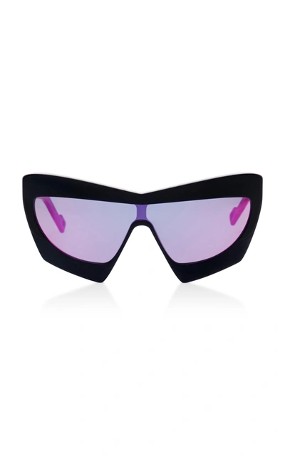 Pawaka Duabelas Oversized Aviator-style Acetate Sunglasses In Pink