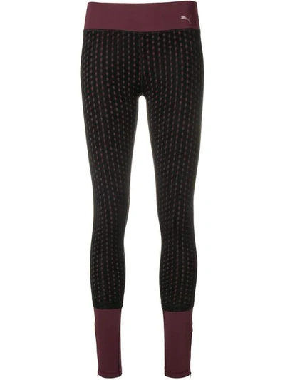 Puma Mesh Overlay Leggings In Black